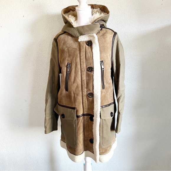 Burberry Jackets & Blazers - Burberry Shearling Wool Tan Beige Brown Suede Coat Jacket Size 6